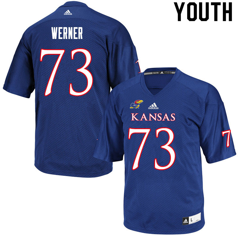 Youth #73 Jack Werner Kansas Jayhawks College Football Jerseys Sale-Royal - Click Image to Close